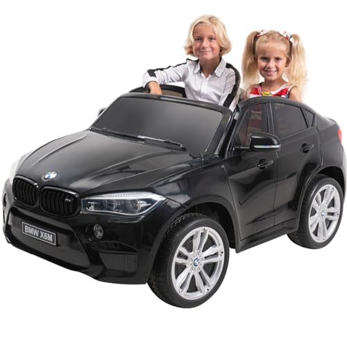 Actionbikes Motors Kinder Elektroauto BMW X6M XXL JY2168 | 2.4 Ghz Fernbedienung - 12 Volt 10 AH Batterie - 2 Motoren 12V 120 Watt - Elektro Auto für Kinder ab 3 Jahre (Schwarz) von Actionbikes Motors