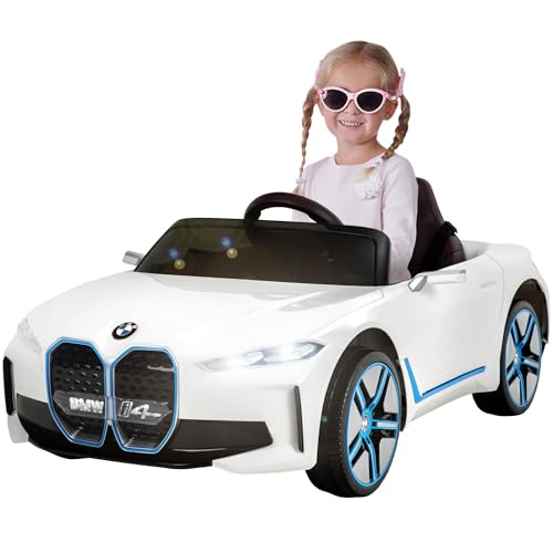 Actionbikes Motors Kinder Elektroauto BMW i4 | 2,4 Ghz Fernbedienung - Lizenziert - Kinderauto elektrisch - Elektrofahrzeuge - Spielzeugauto - Elektro Auto für Kinder ab 3 Jahre (BMW i4 Weiß) von Actionbikes Motors