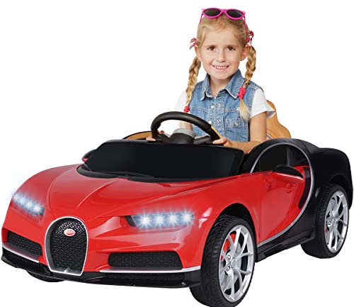 Actionbikes Motors Kinder Elektroauto Bugatti Lizenziert | 2.4 Ghz Fernbedienung - 12 Volt 7 AH Batterie - 2X 12 V 35 W Motor - Elektro Auto für Kinder ab 3 Jahre - Kinderauto (Rot) von Actionbikes Motors