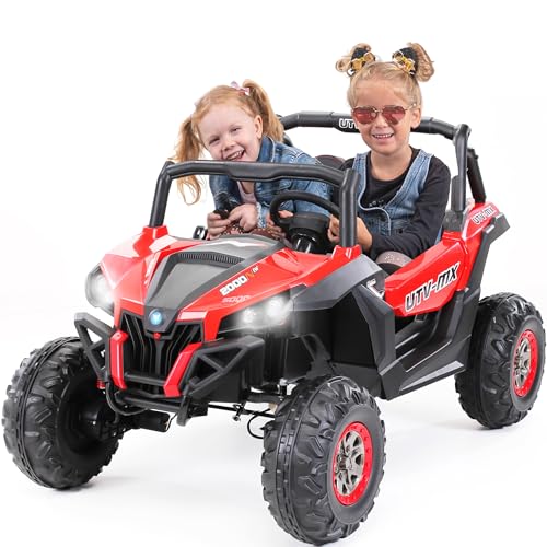 Actionbikes Motors Kinder Elektroauto UTV Buggy MX | 2.4 Ghz Fernbedienung - 2 x 12 Volt 7AH Batterie - 4 Motoren 12V 35Watt - Elektro Auto für Kinder ab 3 Jahre (Rot/Schwarz) von Actionbikes Motors