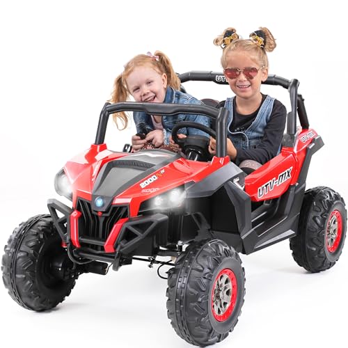 Actionbikes Motors Kinder Elektroauto UTV Buggy | Fernbedienung mit First Funktion - 4x4 Allrad Antrieb - Kinderauto elektrisch - Elektrofahrzeuge - Elektro Auto für Kinder ab 3 Jahre (Rot/Schwarz) von Actionbikes Motors