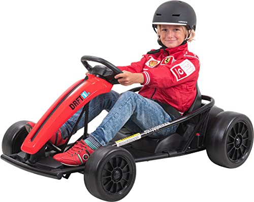 Actionbikes Motors Kinder Elektroauto Drift-Kart SX1968 GoKart | Bis 13 Km/h - 2 x 350 Watt Motor - 2 x 12 Volt 7 Ah Batterie - Drift Cart - Eva Reifen vorne - Kinder Auto ab 3 Jahren (Rot) von Actionbikes Motors