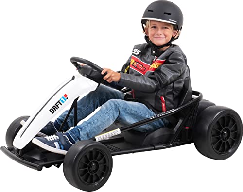 Actionbikes Motors Kinder Elektroauto Drift-Kart SX1968 GoKart | Bis 13 Km/h - 2 x 350 Watt Motor - 2 x 12 Volt 7 Ah Batterie - Drift Cart - Eva Reifen vorne - Kinder Auto ab 3 Jahren (Weiß) von Actionbikes Motors