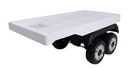 Actionbikes Motors Anhänger für Kinder Elektroauto Mercedes Benz Actros Truck LKW | Lizenziert - Kinderauto elektrisch - Elektrofahrzeuge - Elektro Auto für Kinder ab 3 Jahre (Trailer Weiß) von Actionbikes Motors
