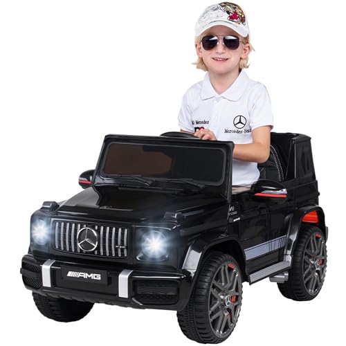 Actionbikes Motors Kinder Elektroauto Mercedes Benz Amg G63 W463 - Lizenziert - 2,4 Ghz Fernbedienung - Ledersitz - Elektro Auto für Kinder ab 3 Jahre (Schwarz) von Actionbikes Motors