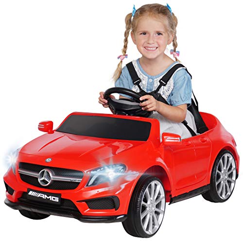 Actionbikes Motors Kinder Elektroauto Mercedes Benz Amg GLA45 - Lizenziert - Rc 2,4 Ghz Fernbedienung - Softstart - SD-Karte - USB - MP3 - Elektro Auto für Kinder ab 3 Jahre (GLA45 Rot) von Actionbikes Motors