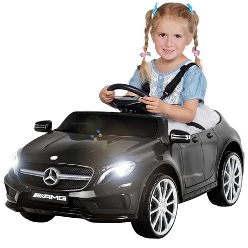 Actionbikes Motors Kinder Elektroauto Mercedes Benz Amg GLA45 - Lizenziert - Rc 2,4 Ghz Fernbedienung - Softstart - SD-Karte - USB - MP3 - Elektro Auto für Kinder ab 3 Jahre (GLA45 Schwarz) von Actionbikes Motors