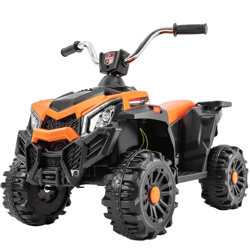 Actionbikes Motors Kinder Elektroauto Quad Bumblequad - 18 Watt Motor - 6 Volt 4.5 Ah Batterie - Bremsautomatik - LED-Scheinwerfer - USB- & AUX-Anschluss - ab 1 Jahr(Orange) von Actionbikes Motors