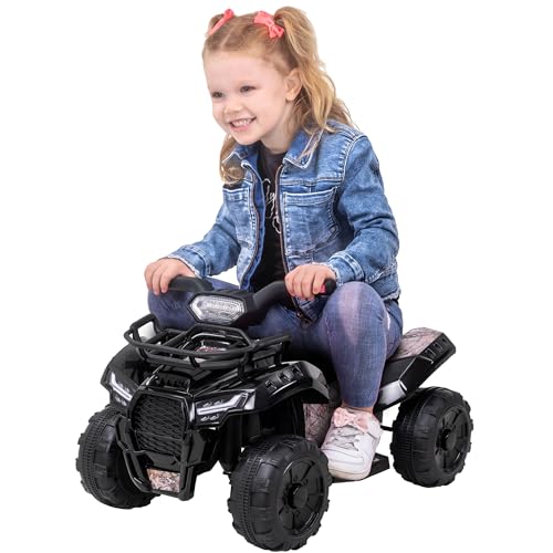 Actionbikes Motors Kinder Elektroauto Quad Jumpy - 18 Watt Motor - 6 Volt 4 Ah Batterie - Bremsautomatik - LED-Scheinwerfer - USB- & AUX-Anschluss - ab 1 Jahr (Camouflage) von Actionbikes Motors