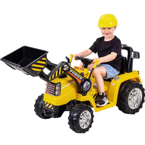 Actionbikes Motors Kinder Elektroauto ZP1005 | Fernbedienung mit First Funktion - Kinderauto elektrisch - Elektrofahrzeuge - Bagger bis 5 km/h - Radlader - Elektro Auto für Kinder ab 3 Jahre (Gelb) von Actionbikes Motors