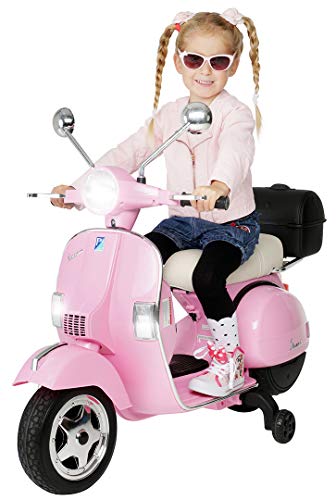 Actionbikes Motors Kinder Elektroroller Vespa | Lizenziert - Kinder Elektroauto - Elektrofahrzeuge - Elektro Roller - Spielzeugauto - Kinderauto - Kindermotorrad - Kinderroller ab 3 Jahre (Pink) von Actionbikes Motors