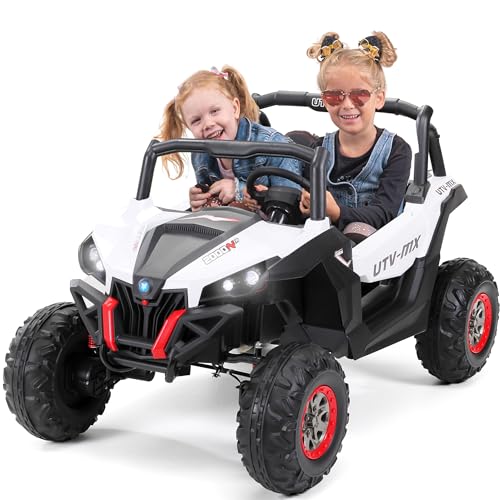 Actionbikes Motors Kinder Elektroauto UTV Buggy | Fernbedienung mit First Funktion - 4x4 Allrad Antrieb - Kinderauto elektrisch - Elektrofahrzeuge - Elektro Auto für Kinder ab 3 Jahre (Schwarz/Weiß) von Actionbikes Motors