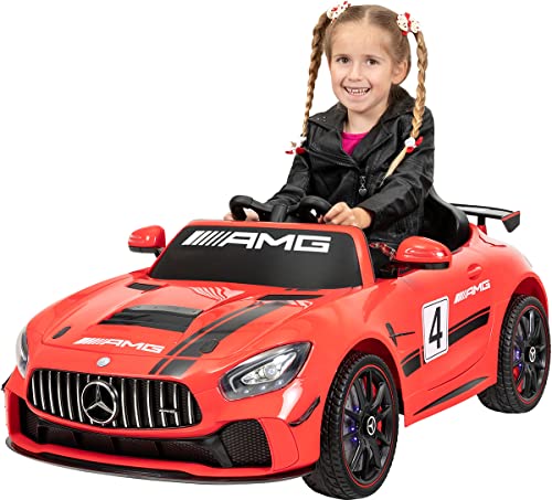 Actionbikes Motors Kinder Elektroauto Mercedes Benz AMG GT4 Sport Edition | 2,4 Ghz Fernbedienung - Lizenziert - Soft Start - Elektro Auto für Kinder ab 3 Jahre (Rot) von Actionbikes Motors
