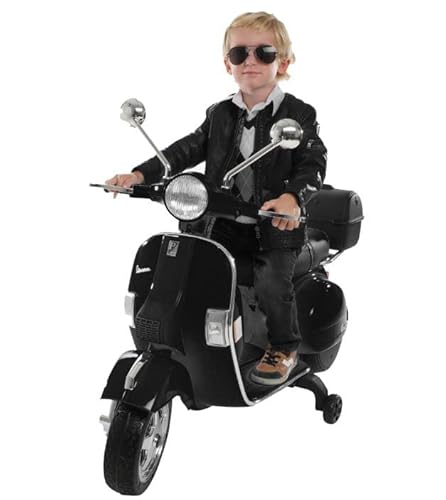 Actionbikes Motors Kinder Elektroroller Vespa | Lizenziert - Kinder Elektroauto - Elektrofahrzeuge - Elektro Roller - Spielzeugauto - Kinderauto - Kindermotorrad - Kinderroller ab 3 Jahre (Schwarz) von Actionbikes Motors