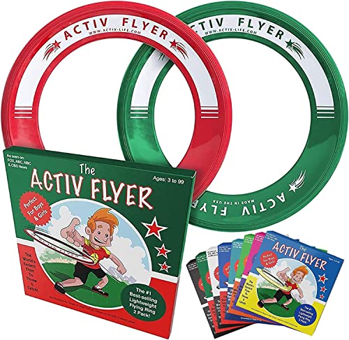 Activ Life - Best Kids Flugringe - Top Strandspielzeug und Geburtstagsgeschenke und Geschenke für Jungen ab 3 Jahren - Ultimativer Urlaub im Freien, Schulspielplatz, Park, Poolspaß Rot/Grün von Activ Life