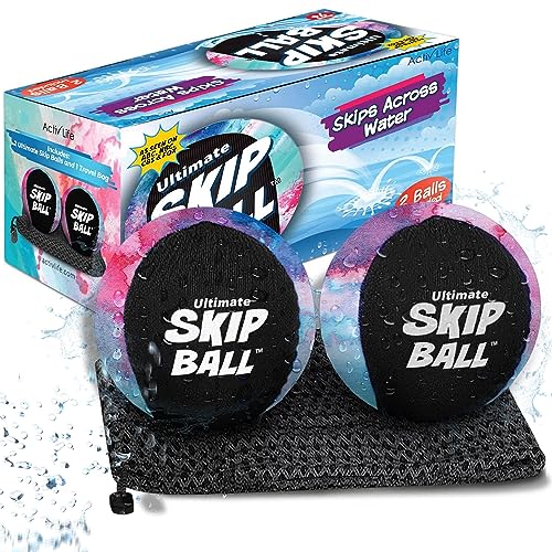 Activ Life Skip Ball, Wasserhüpfspaß für Kinder – 2er-Pack Schwarze und gefärbte Bälle von Activ Life