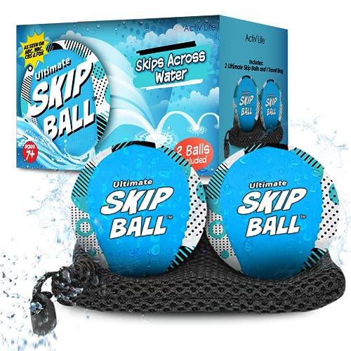 Activ Life - Ultimate Skip Ball (Blue Spots) Lustiges Strandspielzeug und Wasserspiele für Jungen, Teenager und Geschenke für Männer, die Alles haben – Coole Sommer-Geburtstagsgeschenke für Sohn von Activ Life