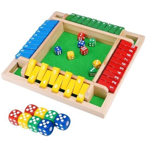 Actsime Shut The Box Spiel 4 Spieler, Würfelspiel aus Holz Brettspiel Heimtischspiel Mathematik Lernspielzeug für Kinder und Erwachsene Actsime Shut The Box Spiel 4 Spieler, Würfelspiel aus Holz Brettspiel Heimtischspiel Mathematik Lernspielzeug für Kinder und Erwachsene von Actsime