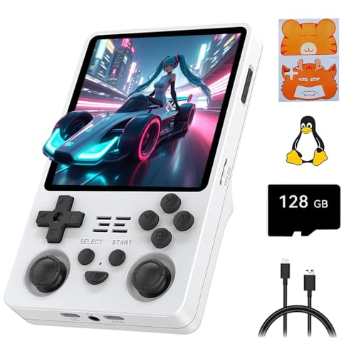 Actualia RGB20SX Handheld Spielkonsole, 16+128G vorinstalliert 20000 Gmaes, 4 Zoll IPS Open Source Linux Retro Tragbare Spielkonsole, Handheld Emulator Geschenk für Erwachsene von Actualia