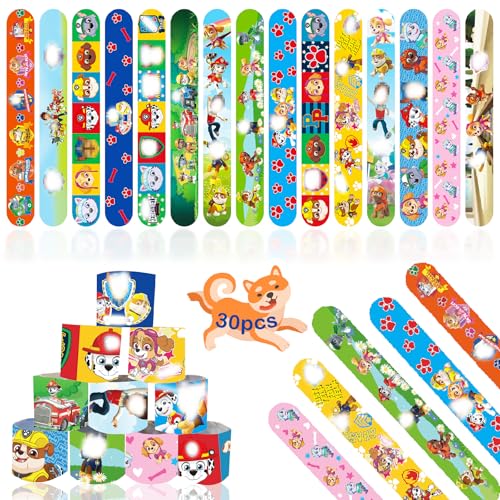 Acuiwer Cartoon Armbänder 24 Stück Schnapparmband Kinder Slap Armbänder Mitgebsel Kindergeburtstag Party Slap Bracelet (DOG-24PCS) von Acuiwer