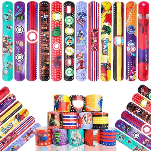 Acuiwer Cartoon Armbänder 24 Stück Schnapparmband Kinder Slap Armbänder Mitgebsel Kindergeburtstag Party Slap Bracelet (YingX-24PCS) von Acuiwer