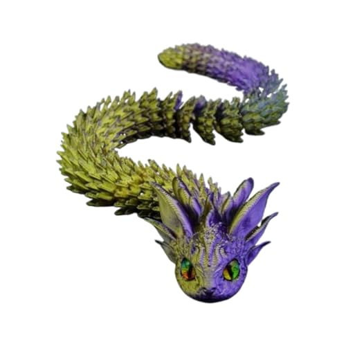 Acunny 3D-gedrucktes Schlangen-Fidget-Spielzeug, flexible Schlange mit 3D-Druck | Bewegliche Schlangentiere, realistisches Spielzeug – Desktop-Beschreibung von PICIER Tier 3D-Drucke Primable für von Acunny