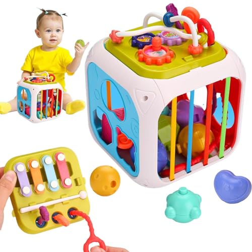 Acunny Aktivitätswürfel für Kleinkinder, Würfelspielzeug für Kleinkinder – Intelligenzwürfel der frühen Kindheit, 7-in-1, Reisespiele auf der Lernbox, Lernaktivitäten Acunny Aktivitätswürfel für Kleinkinder, Würfelspielzeug für Kleinkinder – Intelligenzwürfel der frühen Kindheit, 7-in-1, Reisespiele auf der Lernbox, Lernaktivitäten von Acunny