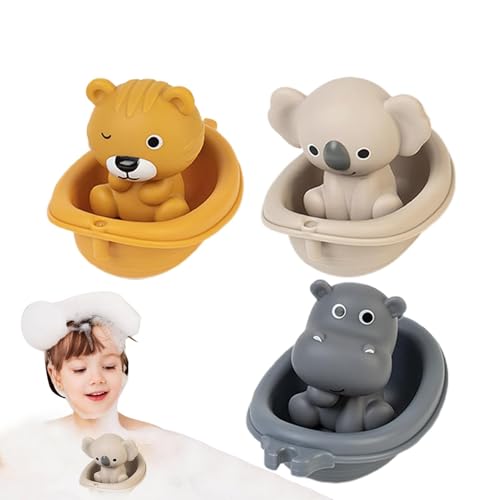 Acunny Badeboote für Badewanne, stapelbare Boote für die Badewanne – 6 x stapelbare Duschspielzeuge, schwimmendes Strandspielzeug – Umweltfreundliches Spielzeug für Babys und Haustiere von Acunny
