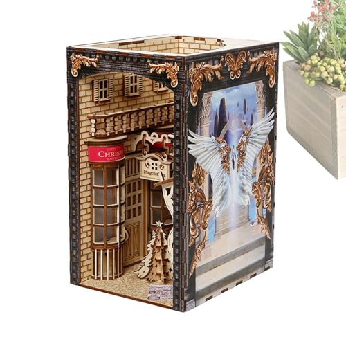 Acunny Buchecken-Set, 3D-Holzpuzzle | BookNook Kreativ-Set mit LED-Licht | Dekoratives Bücherregal aus für Kollegen von Freunden von Familie Acunny Buchecken-Set, 3D-Holzpuzzle | BookNook Kreativ-Set mit LED-Licht | Dekoratives Bücherregal aus für Kollegen von Freunden von Familie von Acunny