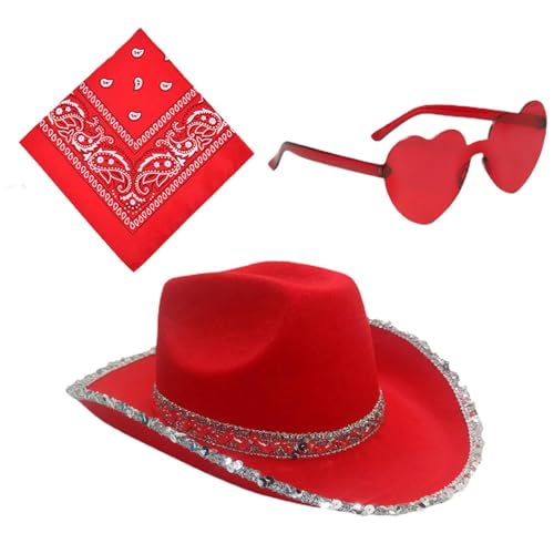 Acunny Cowboy Hut Damen Rosa Cowboyhut Mit Pailletten Western Cowboy Hut Filz Cowgirl Hut Glitzer Cowgirl Hut Karneval Kostüm Zubehör Kopfbedeckung Cosplay-Zubehör Acunny Cowboy Hut Damen Rosa Cowboyhut Mit Pailletten Western Cowboy Hut Filz Cowgirl Hut Glitzer Cowgirl Hut Karneval Kostüm Zubehör Kopfbedeckung Cosplay-Zubehör von Acunny