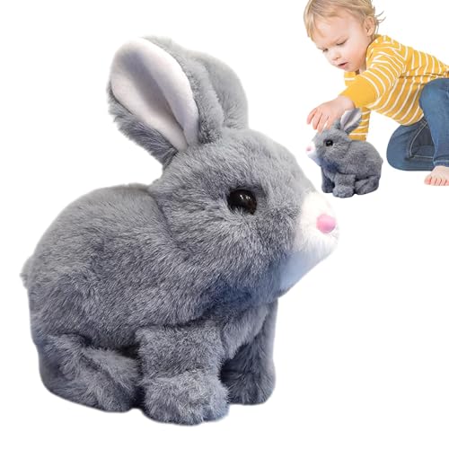 Acunny Hoping Bunny Toy, Electronic Hoping - Elektrische Kaninchenfigur weiches Plüschspielzeug,Kinder und Erwachsene interaktive Hoping -Hasen mit Klang für Wohnzimmer, Schlafzimmer von Acunny