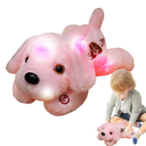Acunny Hund aus Plüsch, beleuchtet, Hund aus weichem Plüsch, für Welpen, Hund, LED-Nachtlicht, für die Schlafenszeit, für Kleinkinder und Kinder, von Acunny