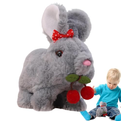 Acunny Kaninchen aus Plüsch für Mädchen, niedliches Kaninchen aus Plüsch, Plüschspielzeug mit Geräuschen, realistische weiche Puppe, interaktives Kaninchenspielzeug, Cherry Cherry Cherry, Korbstuffers Acunny Kaninchen aus Plüsch für Mädchen, niedliches Kaninchen aus Plüsch, Plüschspielzeug mit Geräuschen, realistische weiche Puppe, interaktives Kaninchenspielzeug, Cherry Cherry Cherry, Korbstuffers von Acunny