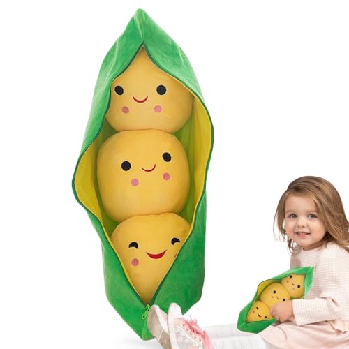 Acunny Kissen aus Plüsch, gepunktet, Plüschtiere, niedliche Erbsenspielzeuge in einem Pod | Niedliche Cartoon-Plüschtiere, kuschelige Figur mit Ausdruck Acunny Kissen aus Plüsch, gepunktet, Plüschtiere, niedliche Erbsenspielzeuge in einem Pod | Niedliche Cartoon-Plüschtiere, kuschelige Figur mit Ausdruck von Acunny
