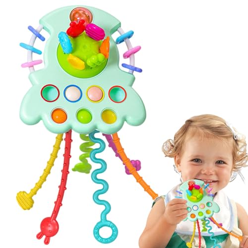 Acunny Kleinkind Reise-Pull-String-Spielzeug, Zugschnurspielzeug zur Fähigkeitsentwicklung, Tragbares, wiederverwendbares Lernspielzeug für motorische Fähigkeiten, Zahnungshilfe für Jungen von Acunny
