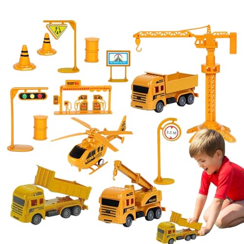 Acunny Konstruktionsspielzeug, Fahrzeug-Spielzeugset, BAU-LKW-Spielzeugset - Druckguss-Konstruktions-LKW zum Zurückziehen, Konstruktionsspielzeug | Acunny Konstruktionsspielzeug, Fahrzeug-Spielzeugset, BAU-LKW-Spielzeugset - Druckguss-Konstruktions-LKW zum Zurückziehen, Konstruktionsspielzeug | von Acunny