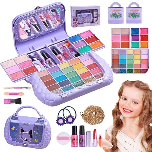 Acunny Make-up-Kits für Make-up-Set | Waschbares Make-up-Set – Prinzessinnen-Make-up-Set für Mädchen ab 3 Jahren, waschbares Kosmetik-Spielset von Acunny