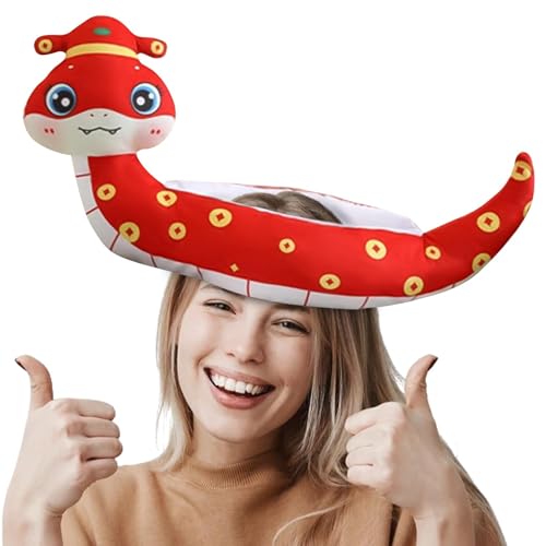 Acunny Maskottchen Schlange, Kopfbedeckung, Maskottchen Schlange, Neujahrs-Kopfbedeckung – bequemer Helm für Erwachsene, Zubehör für Tiermütze, Party-Helm Acunny Maskottchen Schlange, Kopfbedeckung, Maskottchen Schlange, Neujahrs-Kopfbedeckung – bequemer Helm für Erwachsene, Zubehör für Tiermütze, Party-Helm von Acunny