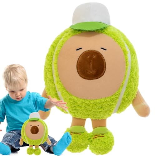 Acunny Niedliches Capybara-Plüschkissen, Capybara – Lendenwirbelstütze für zu Hause, Nickerchenkissen in Tierform, Sportmützen-Design, zur Dekoration von Acunny