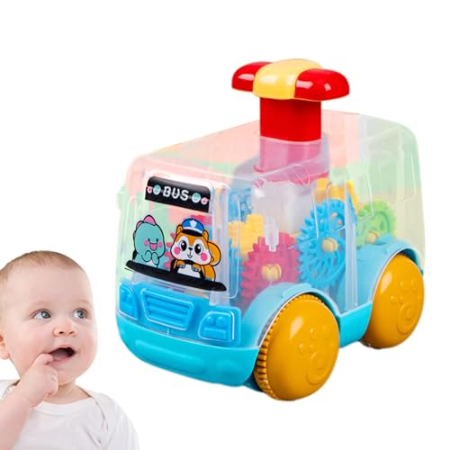 Acunny Press and Go Spielzeugauto, transparentes Getriebeauto | Transparentes und süßes Spielzeugauto Press and Go – interaktives Zubehör für die frühe Entwicklung, Autospielzeug von Acunny