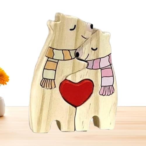 Acunny Puzzle Bär aus Holz, Puzzle aus Holz | niedliches Cartoon-Bär-Puzzle mit Schal und Herz, Bürozubehör für Weihnachtsdekoration, dekorative Tierskulptur aus Holz für Acunny Puzzle Bär aus Holz, Puzzle aus Holz | niedliches Cartoon-Bär-Puzzle mit Schal und Herz, Bürozubehör für Weihnachtsdekoration, dekorative Tierskulptur aus Holz für von Acunny