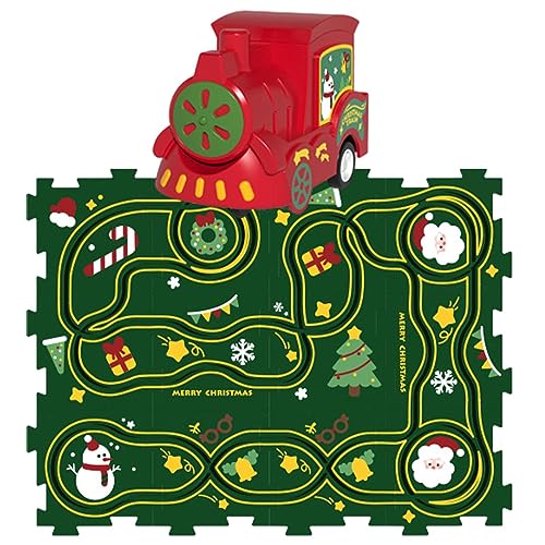Acunny Puzzlefläche für Auto, Puzzlefläche für Auto auf Schiene, Puzzle Board Puzzle, Lernspielzeug für Cartoon, Spielzeugauto-Strecke mit feinem Motor, Puzzlefläche für die von Acunny
