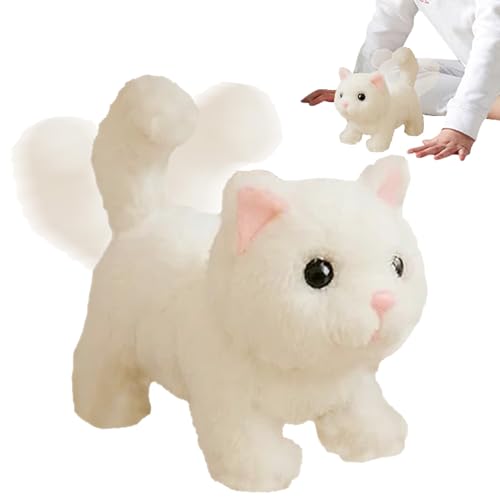 Acunny Roboterspielzeug für Katzen | Interaktives Plüschspielzeug für Katzen, verhält sich wie ein echtes Kätzchen, Spaziergang, Schwanz und Miaue, realistischer Begleiter für Zuhause und Reise von Acunny