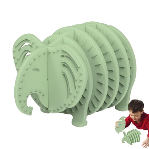 Acunny Silikon-Puzzles – Puzzlespielzeug aus Silikon – Elefanten-Puzzle Textured | Kognitive Matching-Spiele, Lernaktivität im Vorschulalter von Acunny