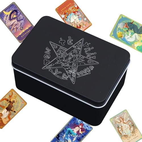 Acunny Tarotkartenbox, Tarot-Spielbox, Halterung aus Eisen zur Aufbewahrung des Kartenspiels | Tragbare Tarotkartenbox, für Tarotkarten und Spielkarten Acunny Tarotkartenbox, Tarot-Spielbox, Halterung aus Eisen zur Aufbewahrung des Kartenspiels | Tragbare Tarotkartenbox, für Tarotkarten und Spielkarten von Acunny