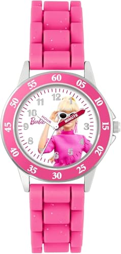 Accutime Barbie Time Teacher Analoge Kinderuhr für Kinder-Lernuhr mit Stunden-und Minutenbeschriftung |Verstellbares Acryl-Armband, Edelstahlgehäuse, Perfekt für Schule & Freizeit,inkl. Batterie, Pink Accutime Barbie Time Teacher Analoge Kinderuhr für Kinder-Lernuhr mit Stunden-und Minutenbeschriftung |Verstellbares Acryl-Armband, Edelstahlgehäuse, Perfekt für Schule & Freizeit,inkl. Batterie, Pink von Acutime