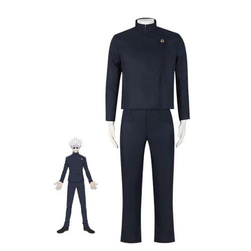 Adaira Satoru Gojo Cosplay Kostüm Erwachsene Uniform Jacke Hosen Für Halloween Outfits Set,S-Blue von Adaira