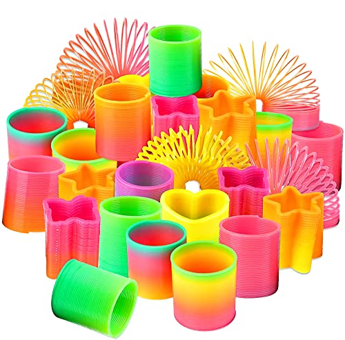 Adalex Global Geschenkstrumpffüller, Mini-Frühlingsspielzeug, Slinky, Partytütenfüller für Kinder, 12 Stück, sensorisches Spielzeug, Geschenk, Regenbogen von Adalex Global