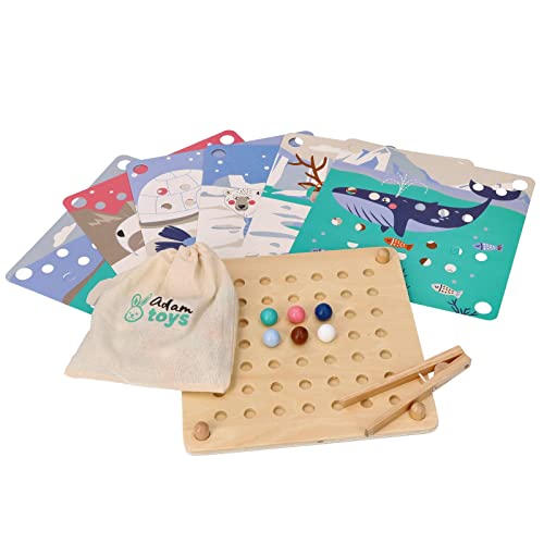 AdamToys Aldo Montessori Set mit Perlen aus Holz, Kollektion Polartiere AdamToys Aldo Montessori Set mit Perlen aus Holz, Kollektion Polartiere von AdamToys