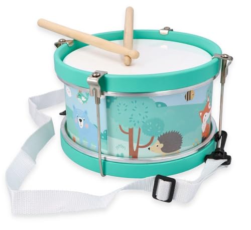 AdamToys Trommel Waldtiere 2-seitig Kindertrommel Spielzeugtrommel Musikspielzeug Kinder Musikinstrument Musik von AdamToys